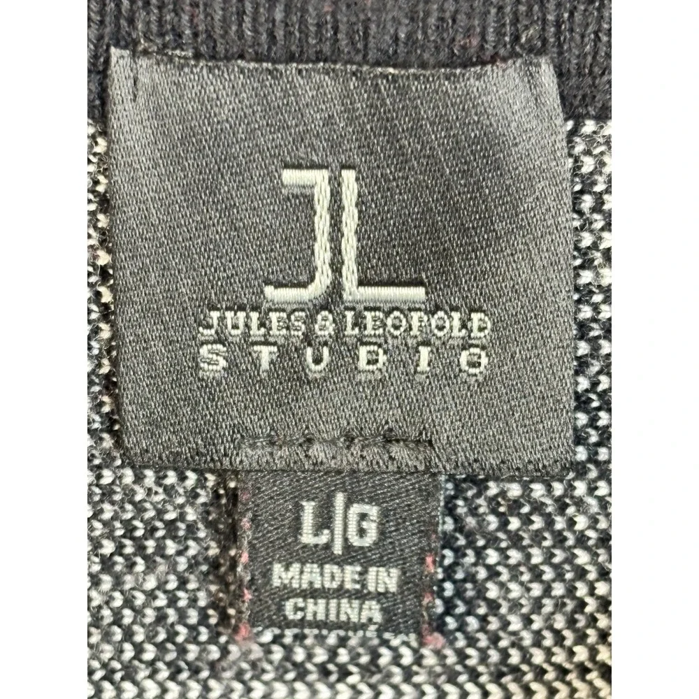 Jules and Leopold Knit Skirt L Shadow Pleats Black Check A-Line Academia Preppy